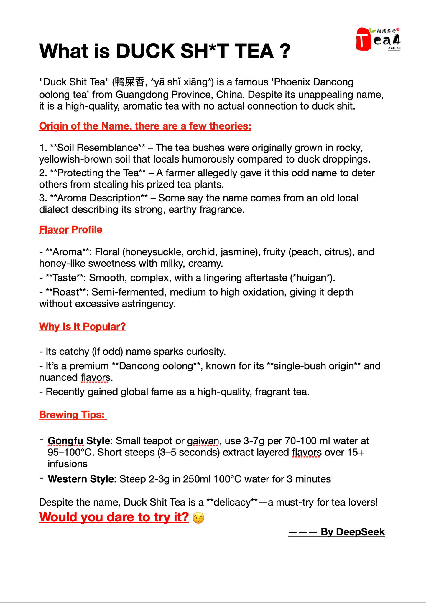 LNY Sales～  凤凰单丛 特级雪片【鸭屎香】Winter Special Grade 【Duck Shit Tea】100g