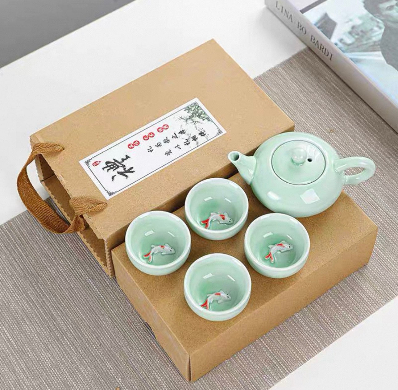 Koi Teaset （ 1 teapot + 4 cups） 一壶四杯 【锦鲤茶具】