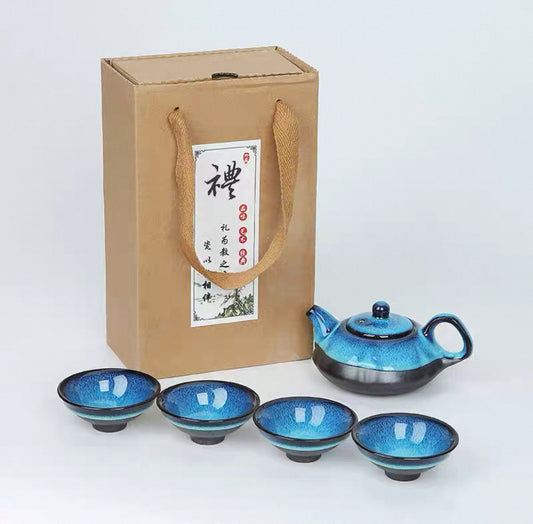 Xmas Sales~Blue tears 1 teapot + 4 cups 一壶四杯 【蓝眼泪茶具】