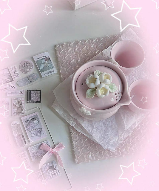 Xmas Sales～  粉红雕花茶具 Pink Tea Set