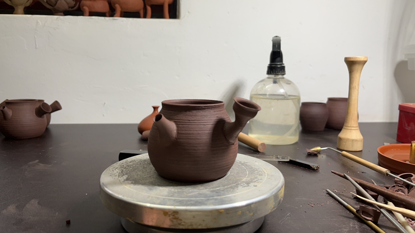 纯手工潮州手拉侧把壶 钟玉鹏作品 Pure handmade Chaozhou side handle teapot 茶壶