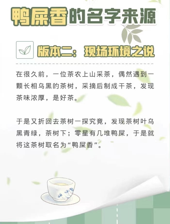 👍 凤凰单丛 雪片【鸭屎香】 Winter 【Duck Shit Tea】  ,125g